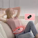 Massageador elétrico para cólicas menstruais com cinto vibratório e aquecedor para alívio da dor