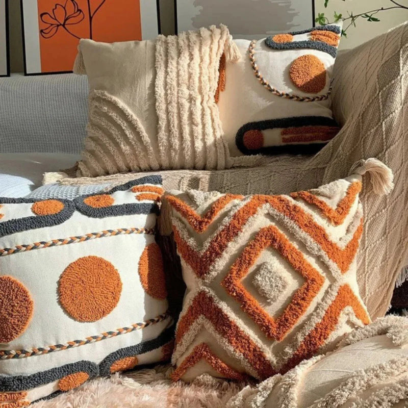 Capas de Almofadas Boho Bordada