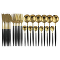 Conjunto de Talheres com 24 Peças em Aço Inoxidável - Deluxe - Le Person